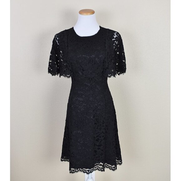 Vince Camuto Dresses & Skirts - Vince Camuto Black Lace Cape Sleeve Dress 8
